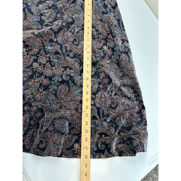 Vintage JCPenney Fashions Paisley Midi Skirt Size 11 70s Textured Fall Boho - Picture 5 of 8